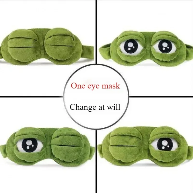 Cartoon Sadness Frog Eye Mask Funny and Cute Series Eye Protection Breathable Cotton Lining for Sleep Blackout Eye Mask