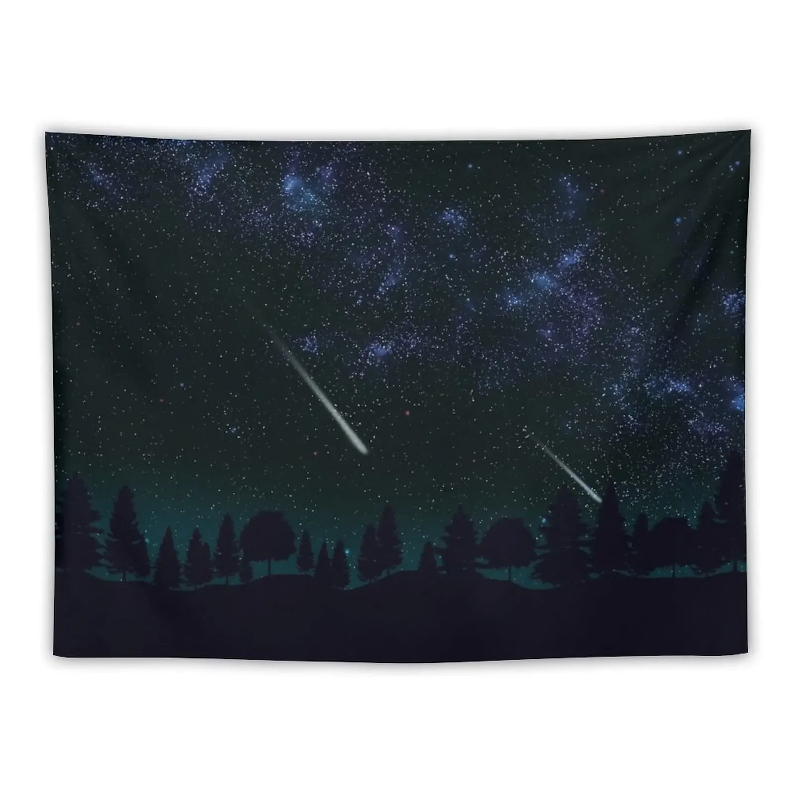 

Landscape. Milky Way, forest and meteor shower Tapestry Home Decorating Decoration For Rooms Tapestry