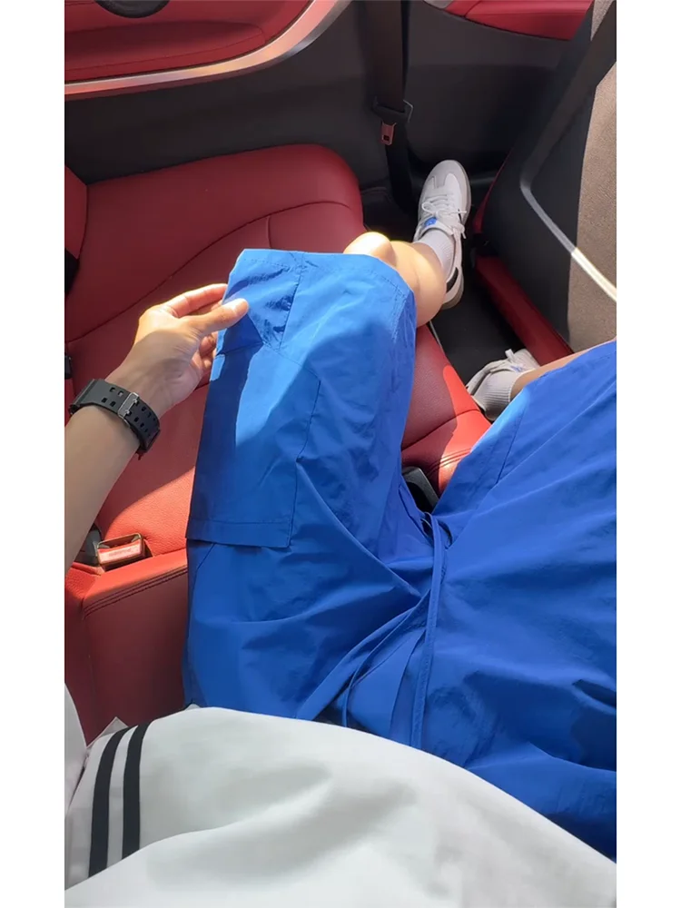 

Мужские летние шорты Klein Blue из быстросохнущей ткани, для активного отдыха, из ледяного шелка, с охлаждающим эффектом, пятичастные, в американском стиле, повседневные, пляжные.