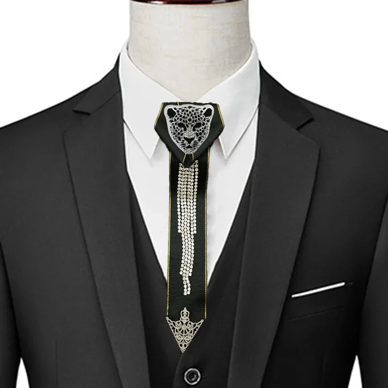 Rhinestone Animal Bow-tie Neckties Korean British Fashion Personality Men and Women's College Style Suit Shirt Accessories Ties