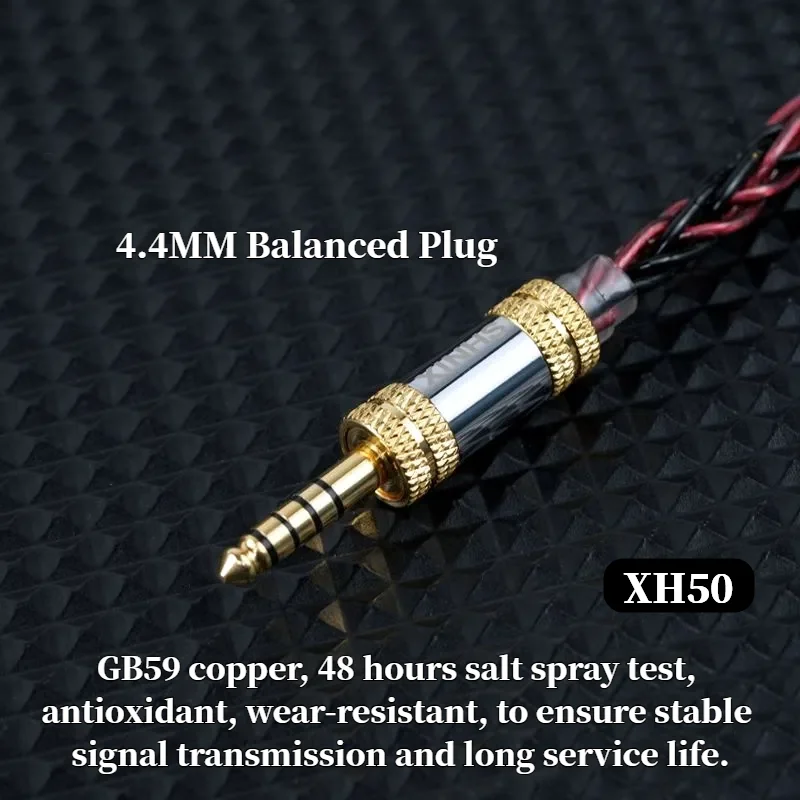XINHS XH50 IEM-Kabel, 8 Adern, hohe Leitfähigkeit, 7N monokristallines Kupfer, versilbert + fünf Elemente, IE900/MMCX/HD650 – Detail 4