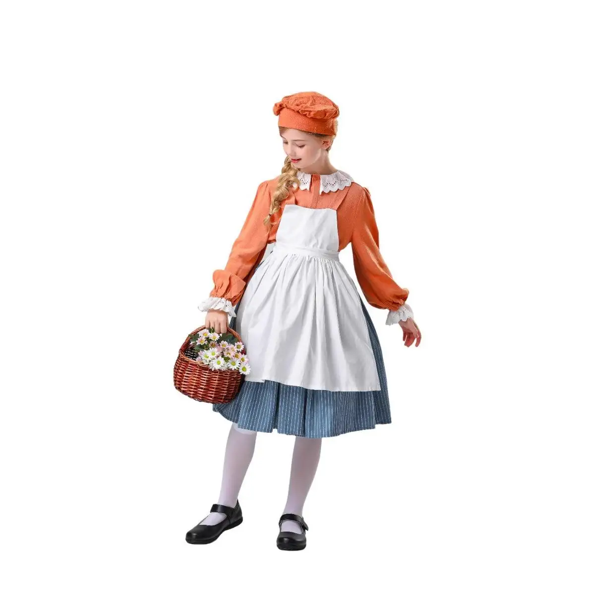 레트로 할로윈 의상 아동 무대 공연 의상 시골 스타일 민속 의상 레트로 테마 파티 의상
