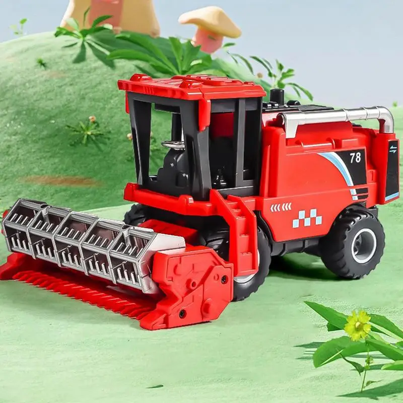 Simulation Harvester Model Inertia Car Toys Push And Go Vehicles Engineering Construction Truck Children's Educational Toys