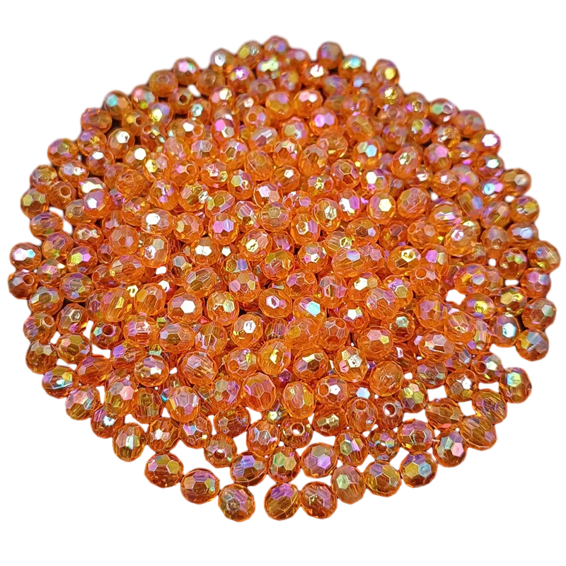 100/40Pcs 6/8mm Diy Beads Material Acrylic Color Beads Accessories Hand Beaded AB Round Beads Transparent Symphony