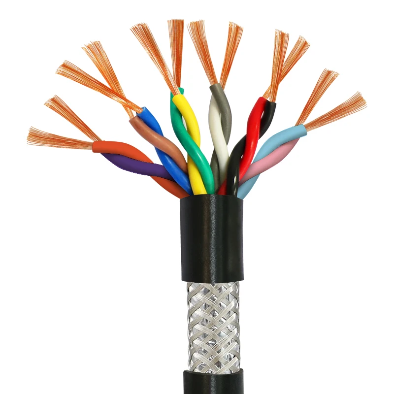 Twisted pair shielded wire 2 4 6 8 10 12 14 16-core pure copper core 26 24 22 20 18 AWG PVC sheathed control wire signal wire