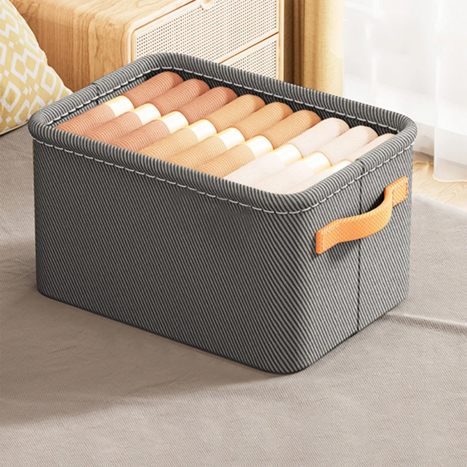 

Extra-Large Collapsible Fabric Storage Basket - Foldable Cloth Bin with Handles for Bedroom, Closet & Dorm Organization