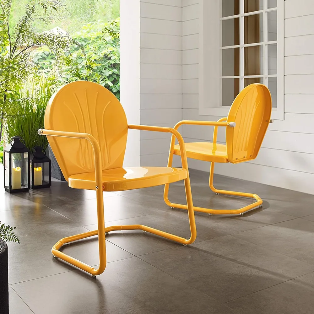 CO1001A-TG Griffith Retro Metal Outdoor Chair, Tangerine foldable chair  camping chairs  outdoor furniture  outdoor chairs