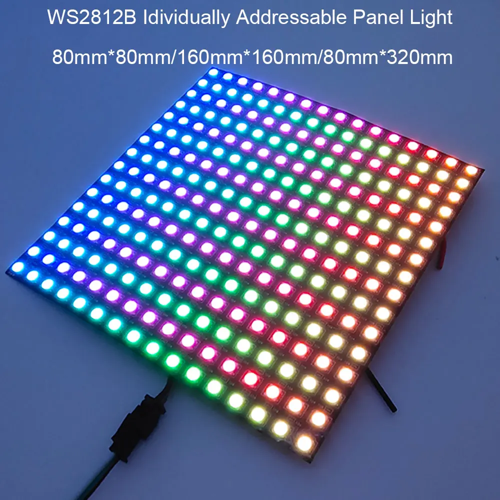 WS2812B z możliwością indywidualnego adresowania Panel oświetleniowy WS2812 RGB Digital elastyczny 8x8 16x16 8x3x2 moduł piksel ekran matrycowy DC5V