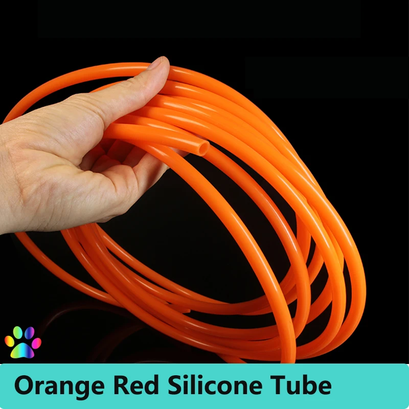 1/5/10M Orange Red Silicone Rubber Hose Food Grade 4x6mm 5x7mm 6x8mm Nontoxic Watering Aquarium Tube Pipe