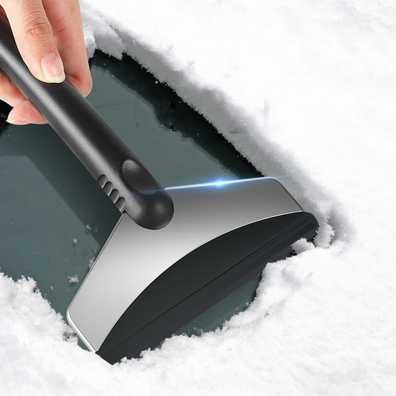 Sekop Salju Baja Tahan Karat Alat Salju Mobil untuk Pembersih Kaca Depan Otomatis Alat Pembersih Salju Pencairan Aksesori Mobil Musim Dingin