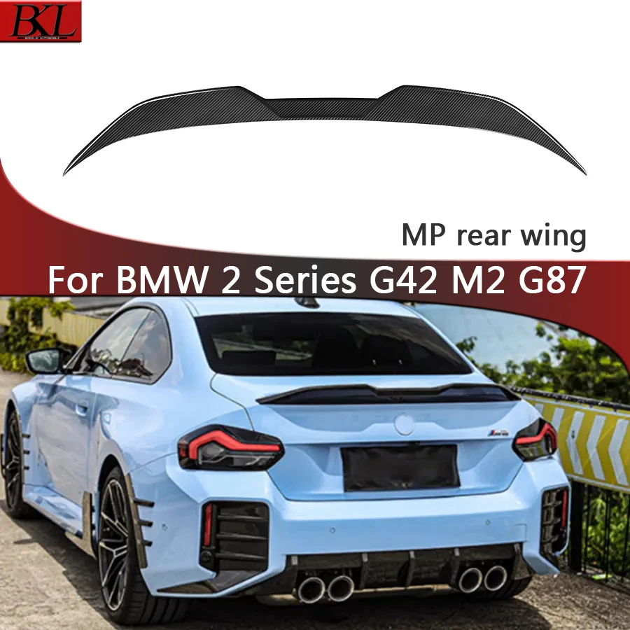 

For BMW 2 Series G42 M2 G87 M240 2022 MP Style Carbon Fiber Tail fins Rear Trunk Spoiler Guide Wing Rear Wing Car Trunk Diverter