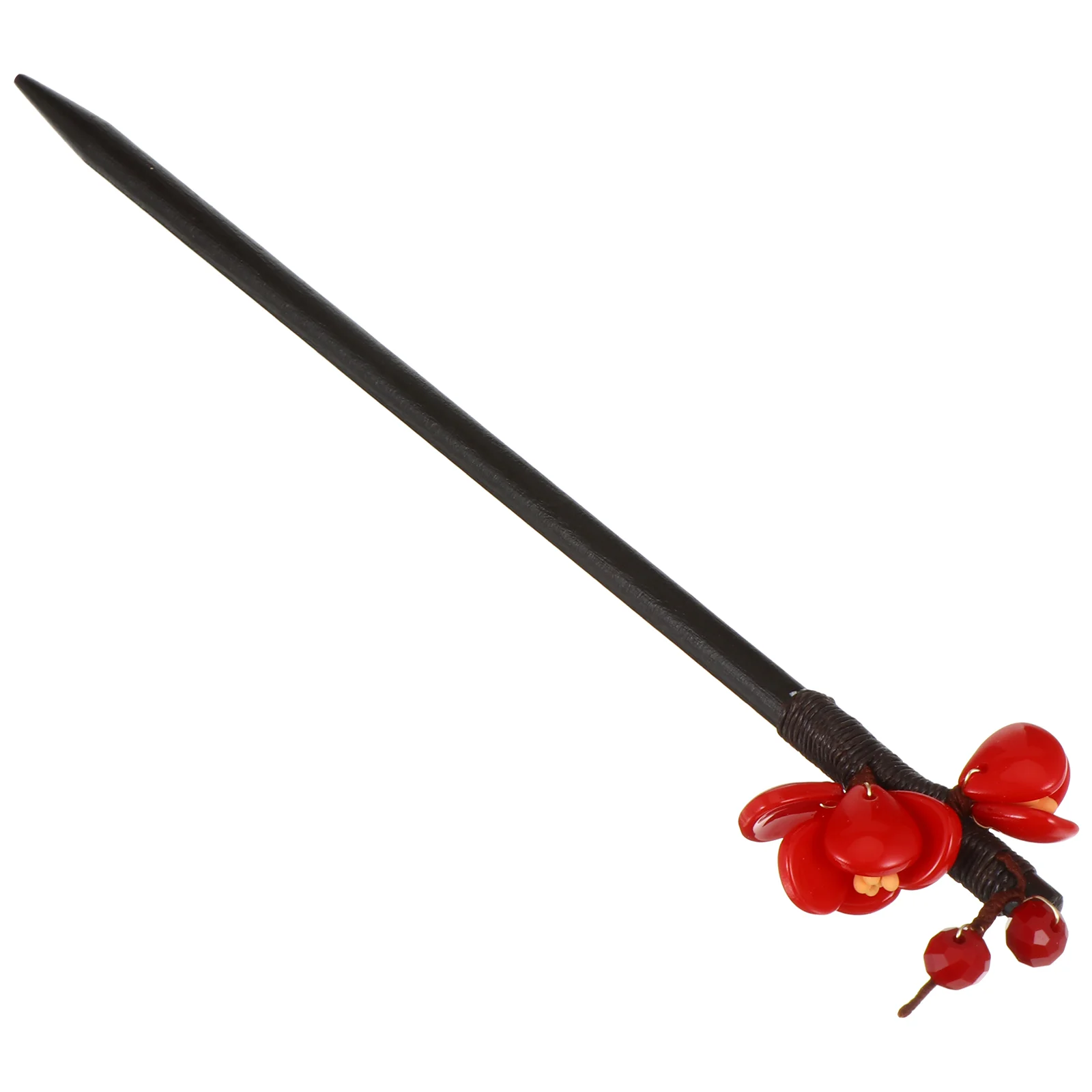 

Floral Vintage Flower Hairpin Women Accessory Chinese Style Stick Traditional All-match Red Retro Miss