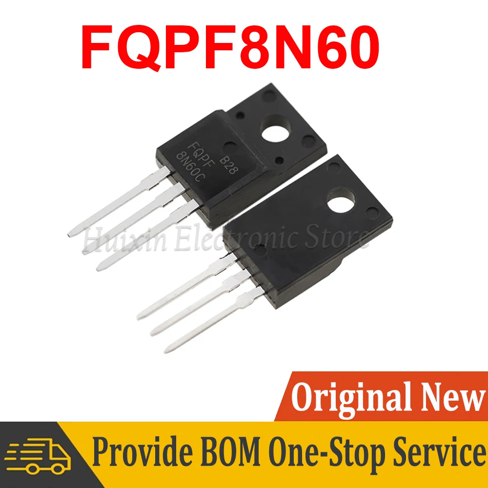 5pcs FQPF8N60C 8N60C FQPF8N60 8N60 600V 8A MOSFET N-Channel transistor TO-220F new original