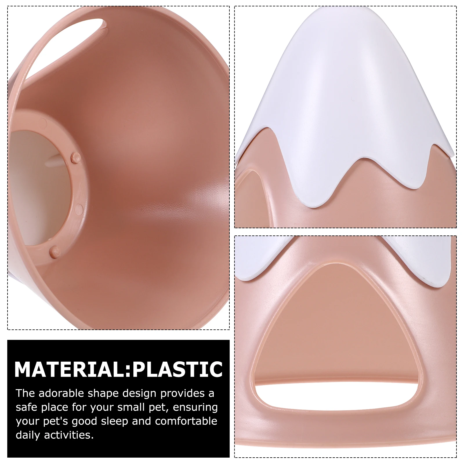 

Cozy Hamster Nest Small Pet House Plastic Home Hideaway Guinea Pig Bed Ferret Hut Chinchilla Cage Safe Durable Easy Clean