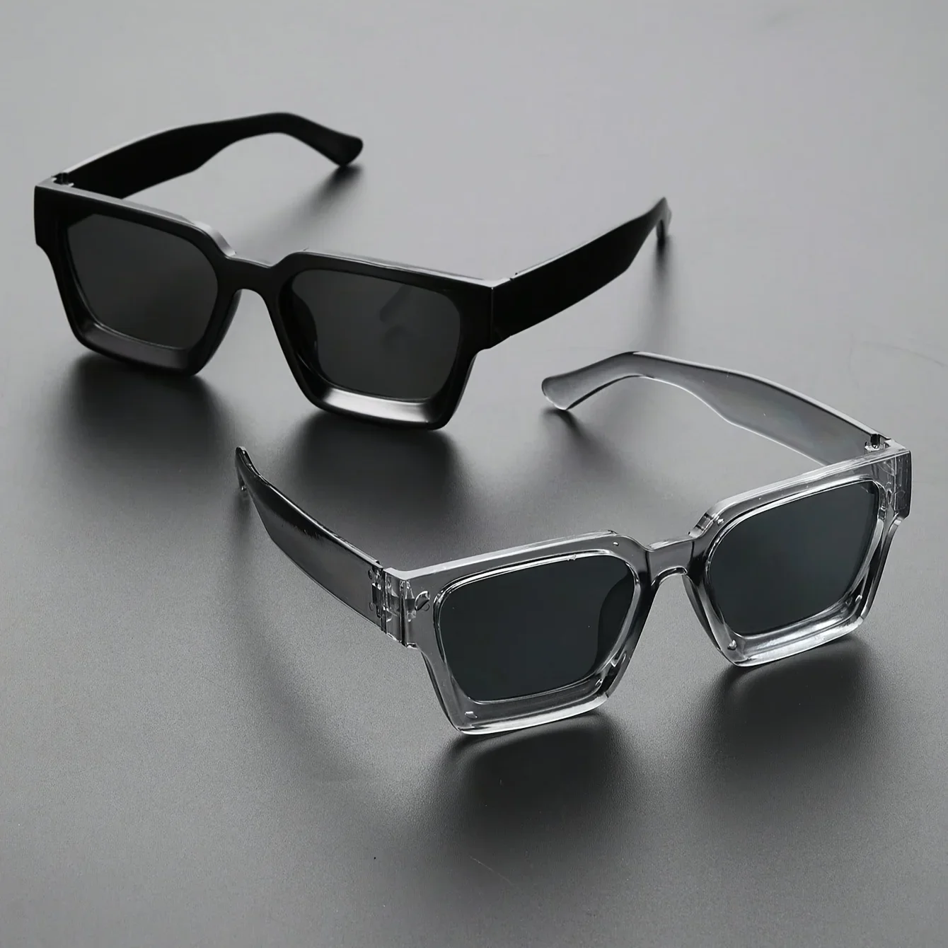 

1/2 PC S Classic Fashion Square Plastic Frame Women Sunglasses For Men Daily Life Shades Eyewear Accessories.