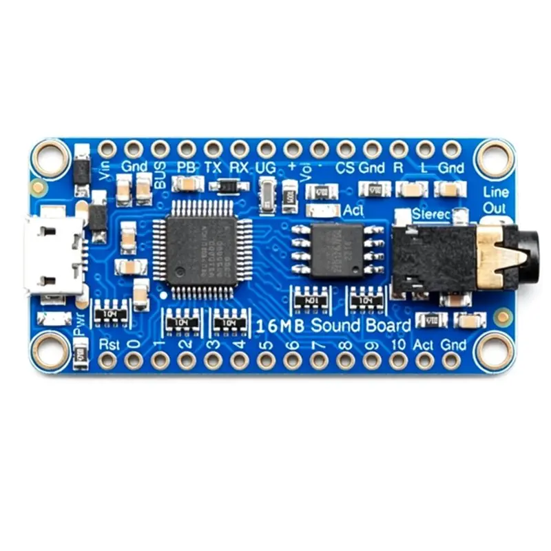 FEDI-2220 Audio FX Sound Board - WAV/OGG Trigger With 16MB Flash MP3 Sound Effects Module For DIY Arcade Props Voice Playback