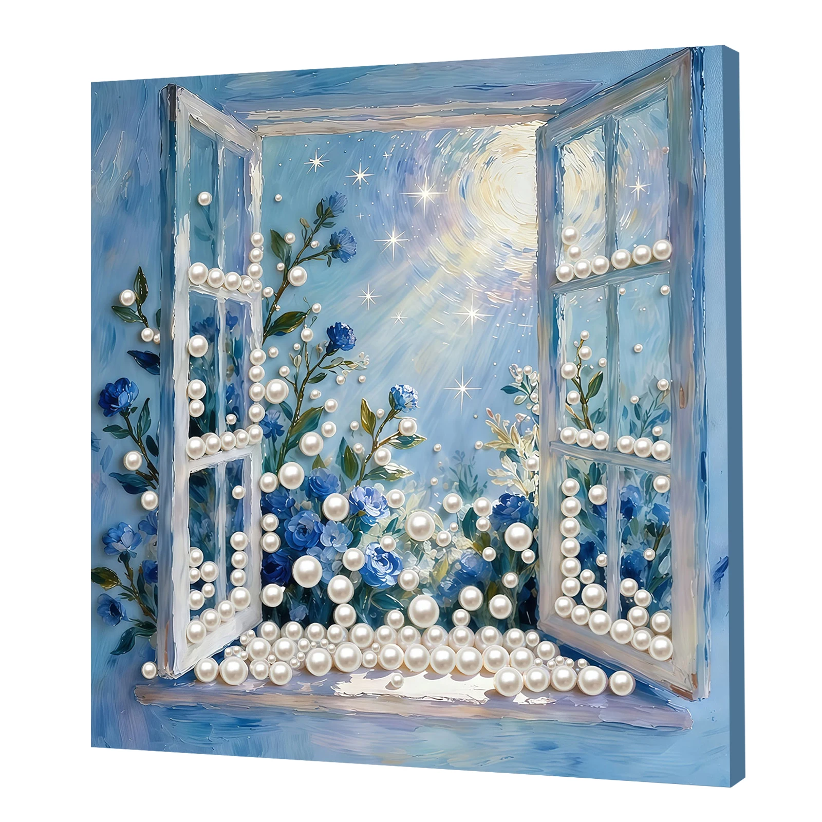 

Window DIY Pearl Painting Kits with Frame 30x30cm Pearl Gem Paintings Picture Arts Craft for Adults Beginners Gift Home Wall Decor
