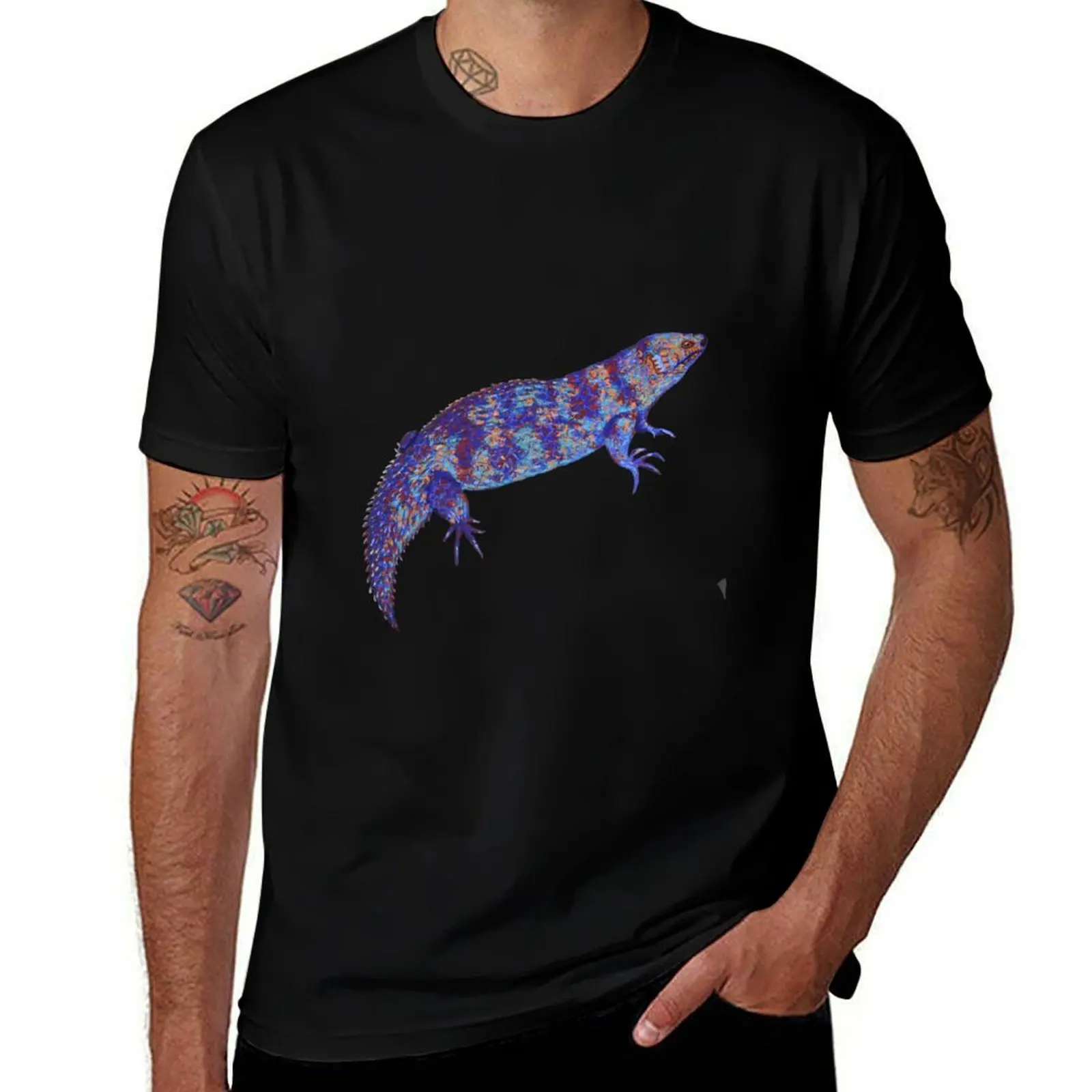 Gidgee skink, Egernia stokesii on Dirk Hartog Island, Shark Bay T-Shirt Daily Casual Short Sleeve Tee Shirt T-Shirt