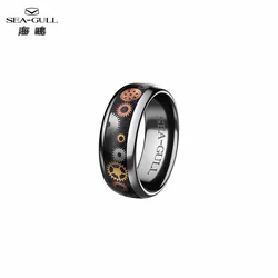NEW Seagull Vintage Gear Handmade Ring Couple Ring Black Starry Sky Composite Material 7-13mm Ring size кольцо женское