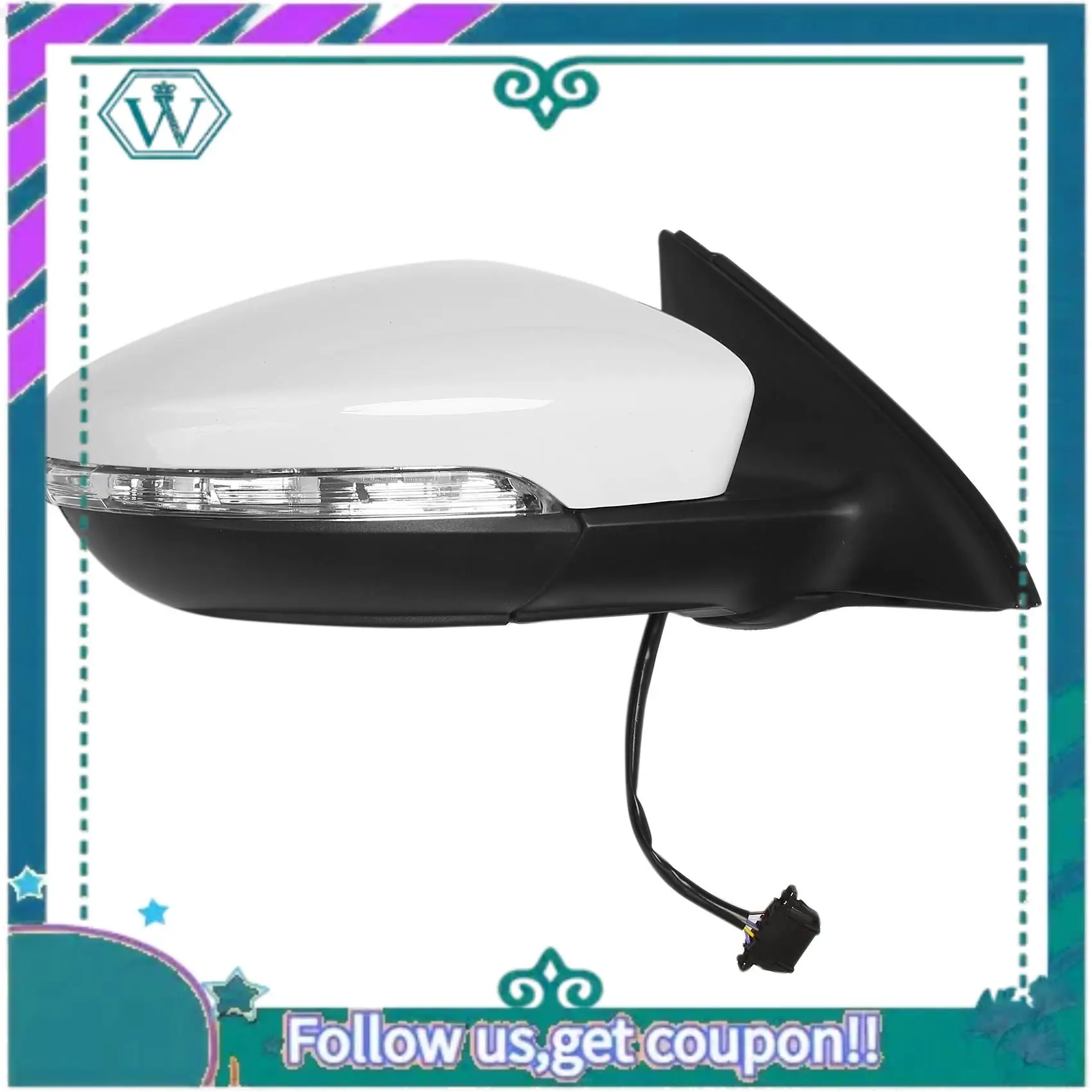 

AA92-боковое зеркало заднего вида в сборе, силовое стекло, указатель поворота с подогревом, 6 проводов для JETTA 2011-2018 5C7857508, белый