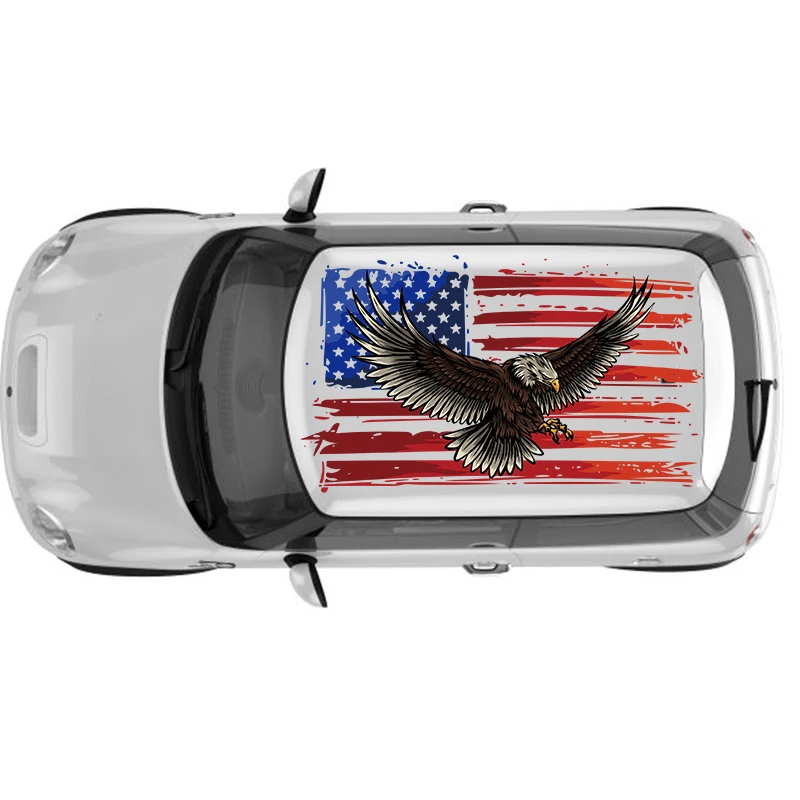 

flag usa Sticker modified car roof racing SUV accessories packaging painting PVC custom side modified painful car graphic decals