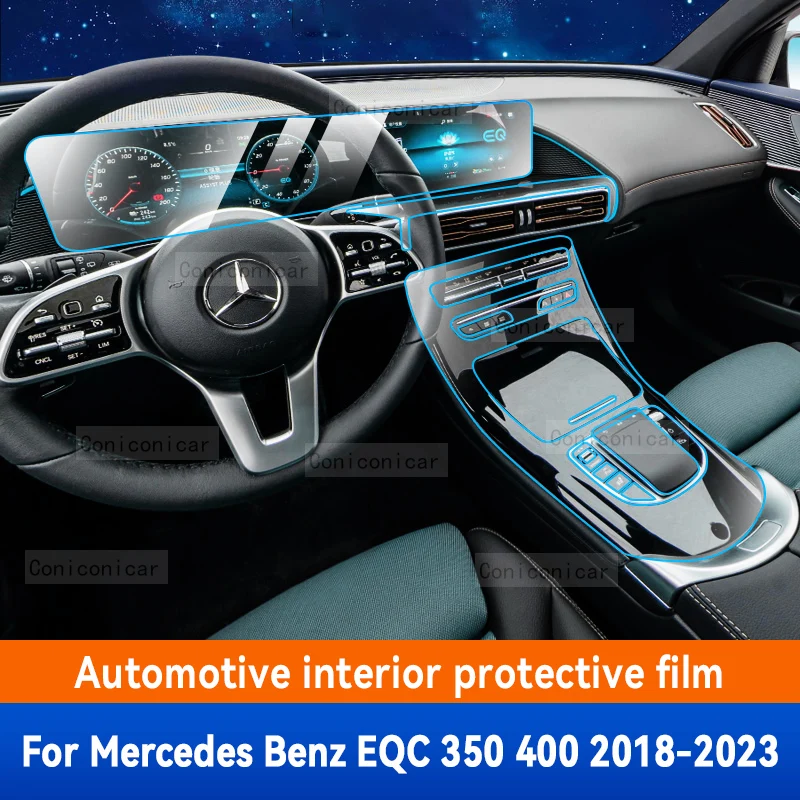 For Merceds Benz EQC 350 400 2018-2023 2022 Car Interior Center Console TPU Protective Film Anti-scratch Repair film Sticker