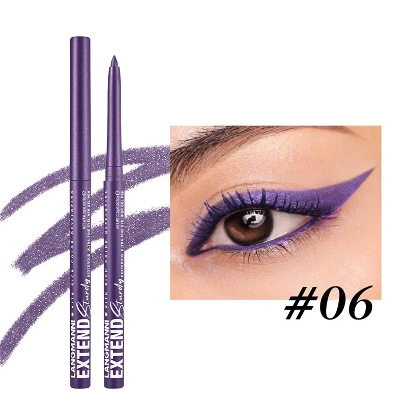 Crayon Gel Eyeliner imperméable, or marron couché, stylo ver à soie, doux, facile à porter, haute teneur en pigments, mat, maquillage durable et brillant pour les yeux
