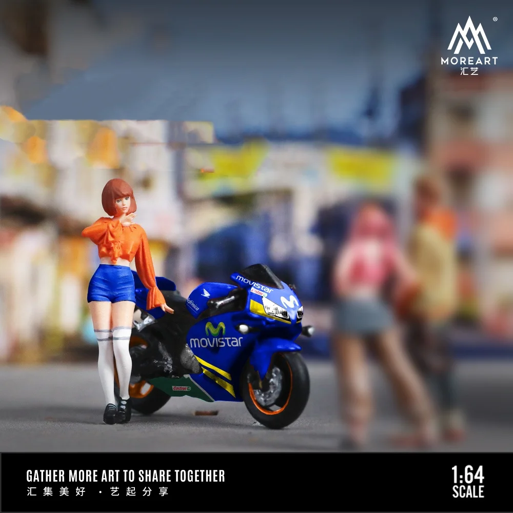 **PRE-VENTA**MoreArt 1:64 CBR600RR Hermoso juego de muñecas de motocicleta Blue Girl