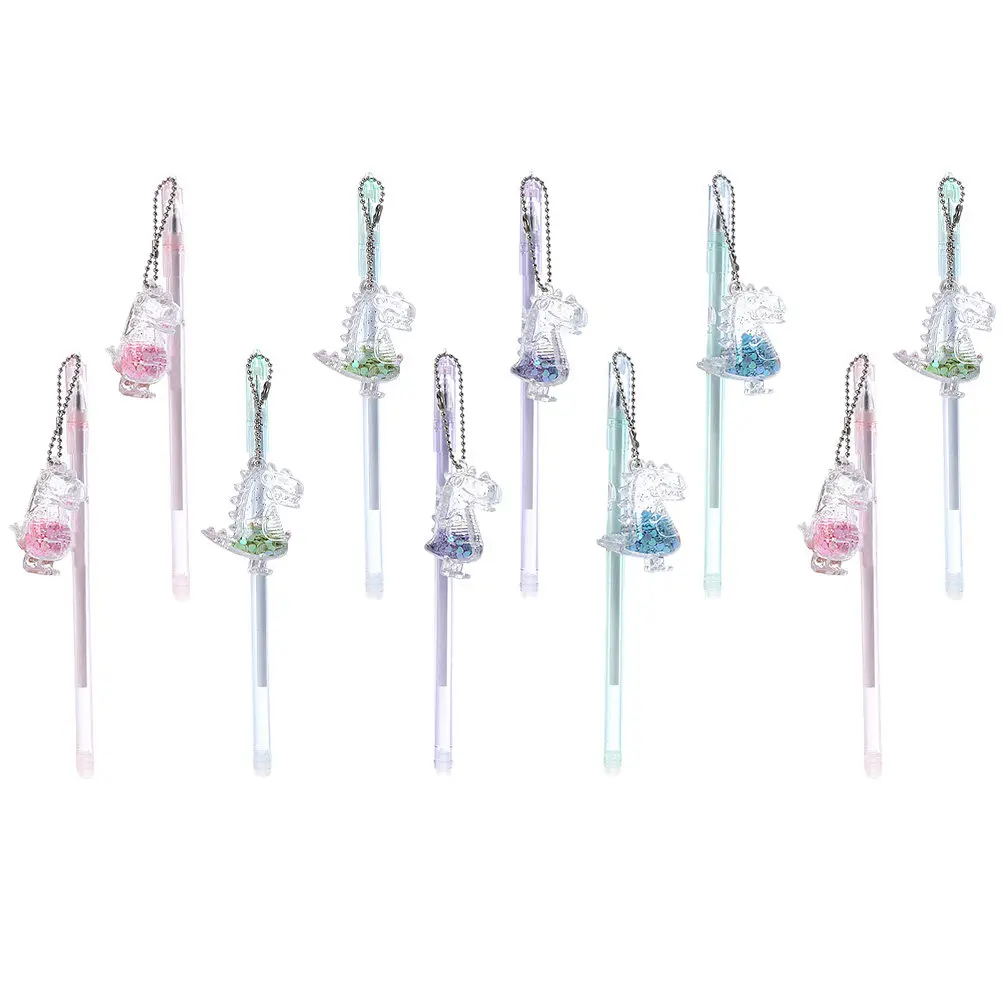 

Набор из 10 штук: Гелевые ручки с милыми динозаврами-подвесками, премиум-класса, с округлым удобным захватом, для комфортного длительного письма, безопасные, на водной основе, для рисования и заметок