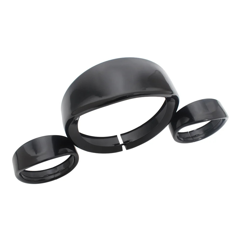 قطع غيار الدراجات النارية مقاومة للماء 7 "المصباح الأمامي حلقة الكسوة + 4.5" حلقة الكسوة الخفيفة للضباب لدراجة Harley Touring Road King Street Glide Softai