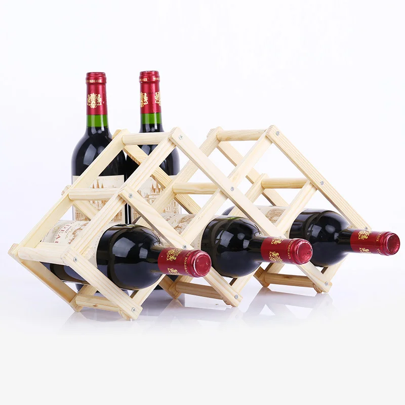 Creative folding wine wooden frame European wooden wine display stand solid wood wine rack WF4201513