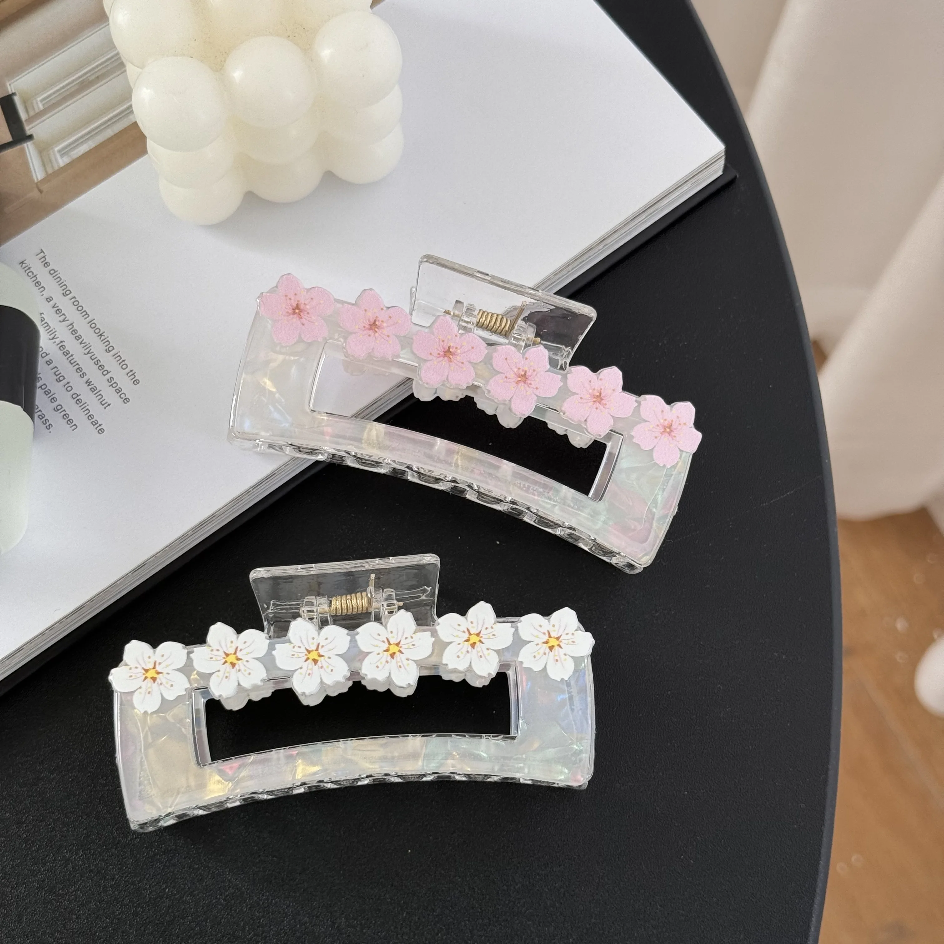 

Dowell Large Square Super Cherry Blossom Hair Clip Elegant Clip for Women Girls Hair Accessories