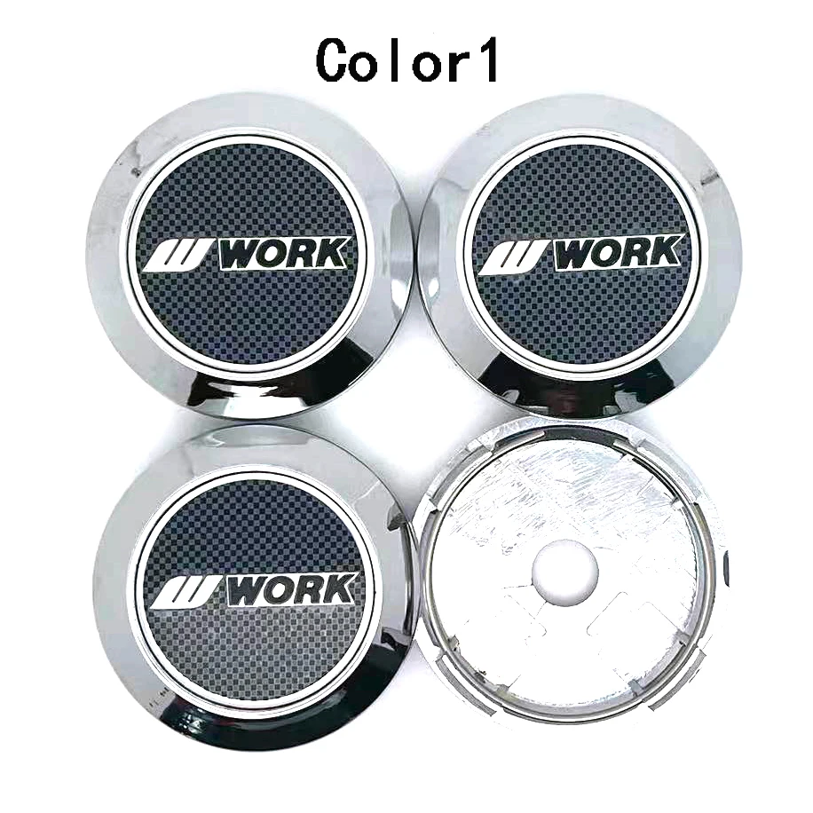 4PCS/Lot  64MM   Car Wheel Center Cap Emblem Sticker For Work emotion Racing Wheel  Cover Protector Hub Cap Sticker