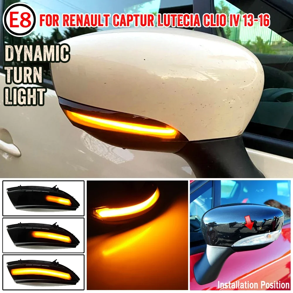 Dynamic Blinker for Renault KAPTUR CAPTUR J5 H5 Clio IV MK4 4 Lutecia Grandtour LED Turn Signal 2013 2014 2015 2016 light