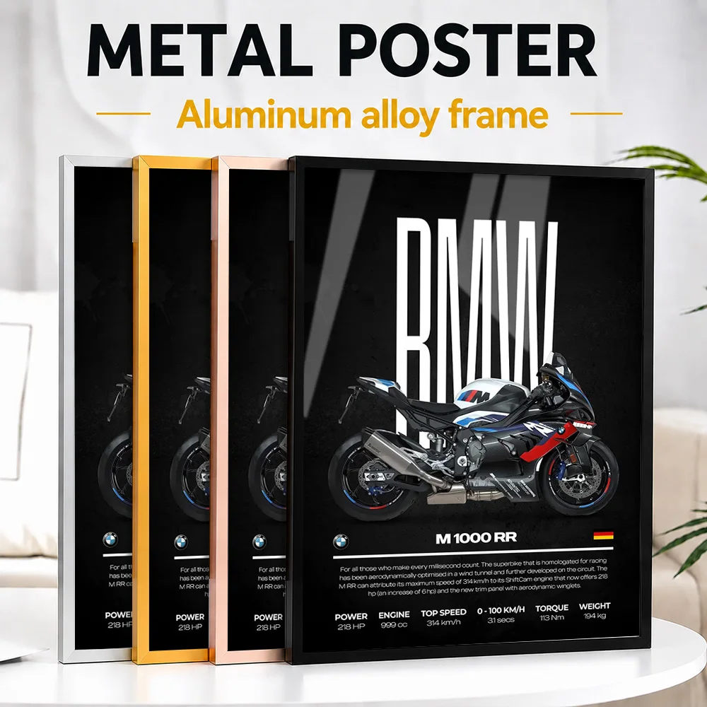 Germany Germany M 1000 RR Motorcycle Framed Metal Poster Personalized Photo Neon Street Style Wall Art For Man Cave Memorable Fan Gift - Aliexpress Deal