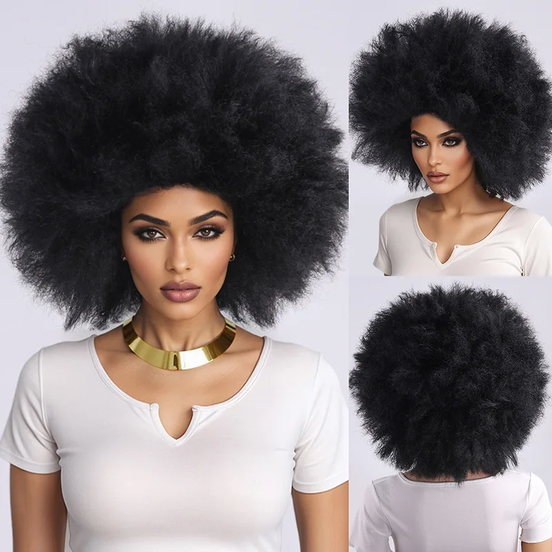 African Explosion Head Wig 12 Colors Synthetic Fiber Wig