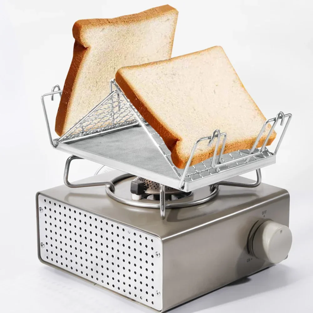 Stainless Steel Bread Toaster Rack Foldable Camping Stove  For Camping Picnic Stainless Outdoor Camping Accessories Practical