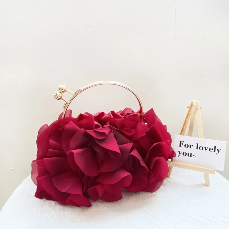 Flower Handbag Trendy LadyPurse Evening Bag Crossbody Shoulder Bag Elegant Party Banquet Wedding Clutches Floral Tote