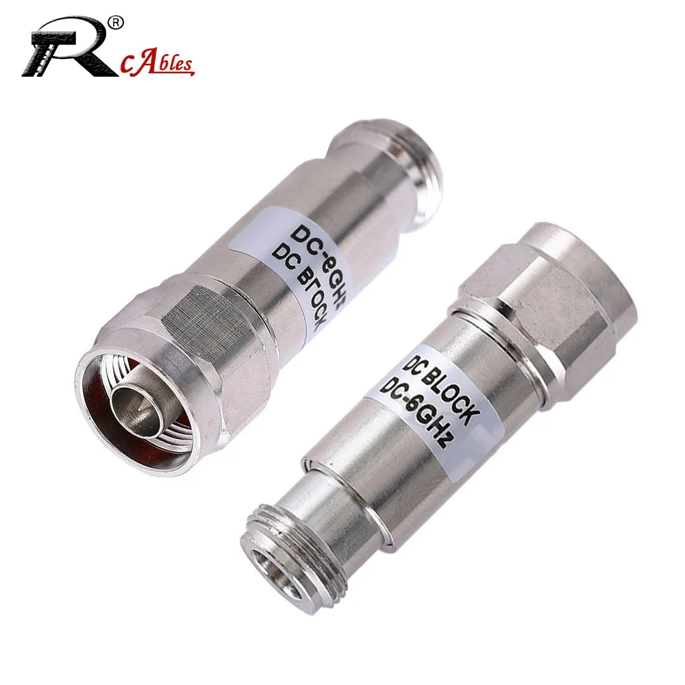 1PC DC-6Ghz 2W N Type N JK DC  Blocker DC Block N Male to Female Connector Nickel Plated RF Accessories