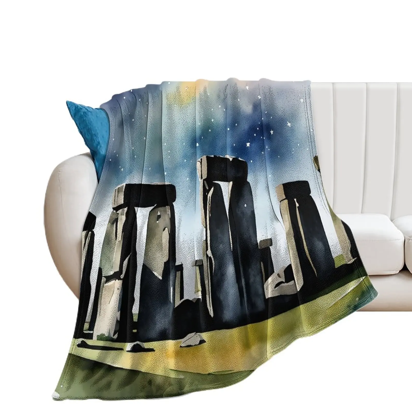 

A Starry Night at Stonehenge Throw Blanket Baby wednesday anime Blankets