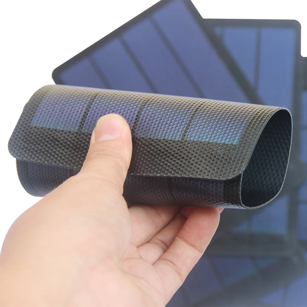 5Pcs Thin Film Flexible Solar Panel 1.5W 6V 250mA Amorphous Silicon Rollable Solar Cells 195*136*0.8MM for DIY Solar Kits