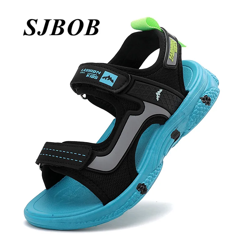 

Summer Childrens Outdoor Sandals Comfy Breathable Hook Loop Beach Sandals Boy Lightweight Flat Sandals For Kids Sandalias Planas