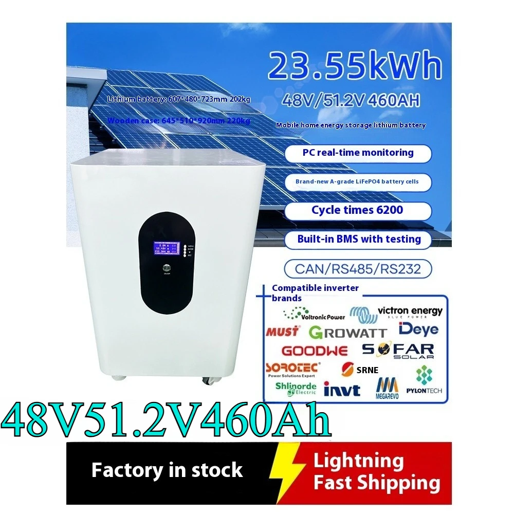 

48V51.2V300Ah 15 kWh electricity 460Ah 23.5 kWh electricity, household energy storage solar photovoltaic lithium battery
