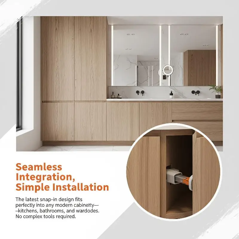 Heavy Duty Push Open Self Locking Latch Strong Grip Easy Install for Pantry Food Storage Cabinet Drawer Hardware