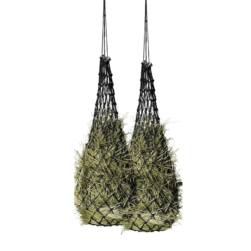 

2 Pcs Slow Feed Hay Net Hay Feeder Hay Bag Hay Net For Horses Slow Feeder Haynet 40 Inch Length With 2 Inch Holes Durable