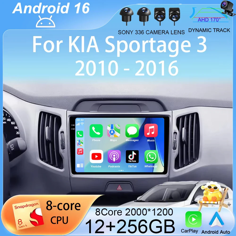

9-дюймовый автомобильный радиоприемник Android 16 для KIA Sportage 3 2010-2016, мультимедийный проигрыватель, навигация, видео, GPS