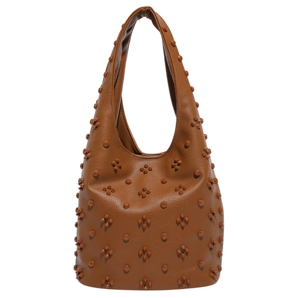 

Fashion Metal Stud Rivet Shoulder Bag Spicy Girl Punk Style Y2k Underarm Bag Handbag Sweet Cool Underarm Bag Daily