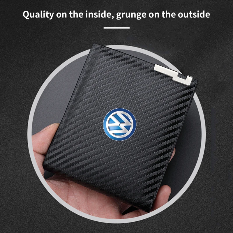 Carbon Fiber Driver License Storage Wallet Car Accessories For Volkswagen VW Golf 4 6 7 GTI Tiguan Passat B5 B7 CC Jetta MK6 Pol