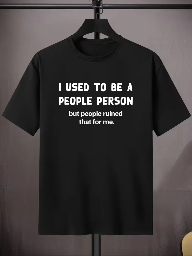 Streetwear I Used To Be A People Person But People Ruined That for Me T Shirt Women's Tee Casual Summer Round Neck Oversized Top