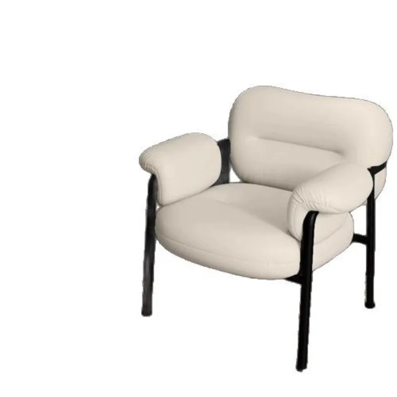 

Single sofa chair Cream style designer balcony leisure chair Home living room Modern simple lamb wool lazy chair